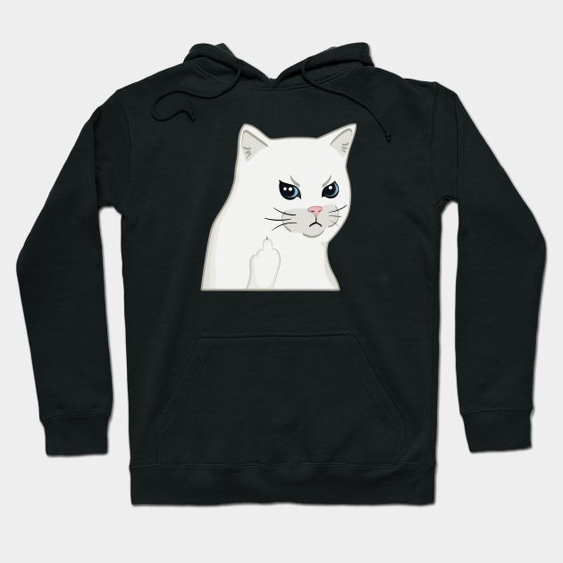 Moody Cat Middle Finger Hoodie by Dianalyn